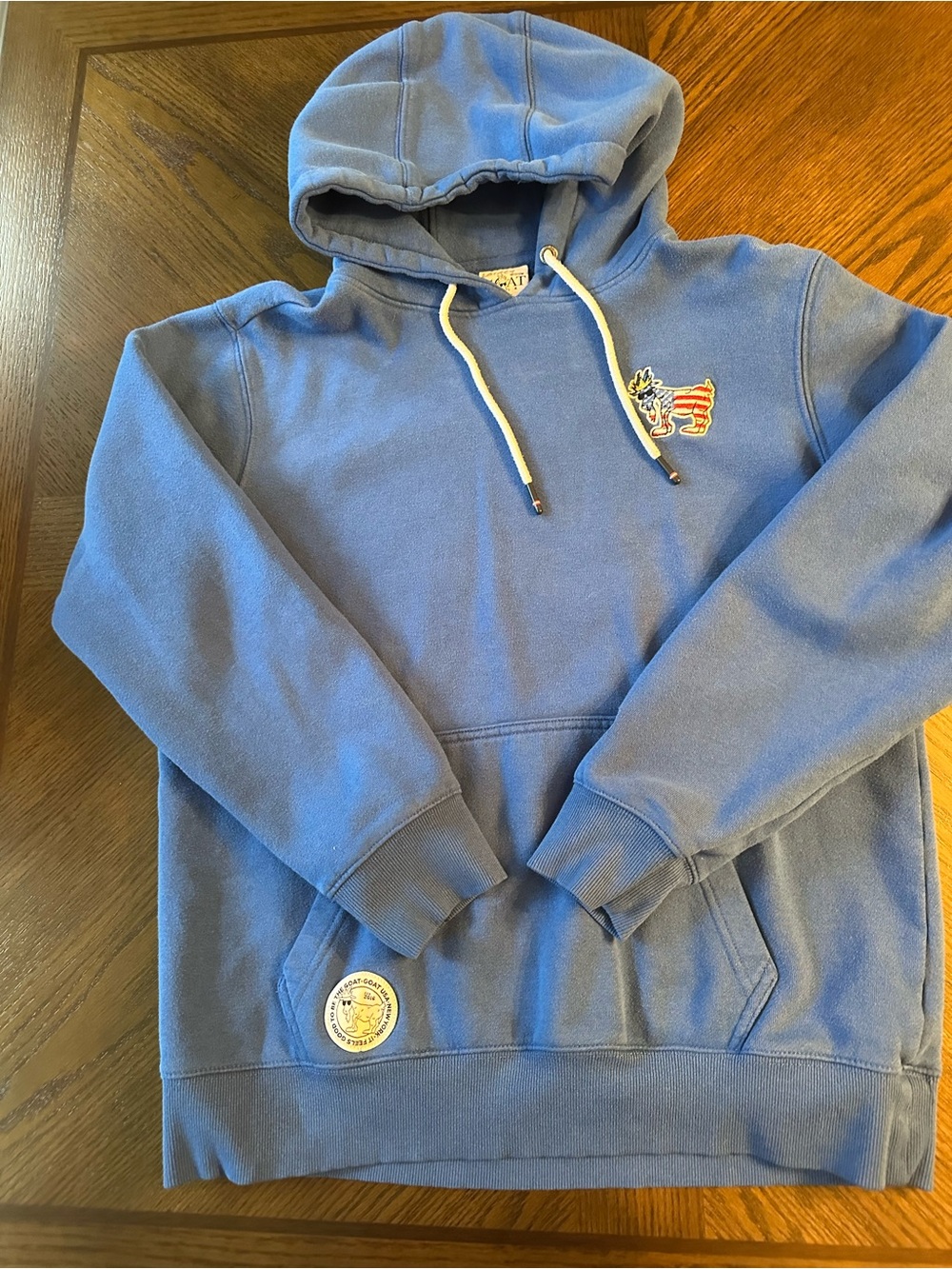 GoatUSA Royal Blue Hooded Sweatshirt (tag says MD but is small in size)